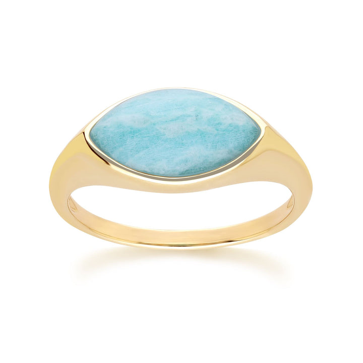 Classic Marquise Amazonite Ring in 9ct Yellow Gold