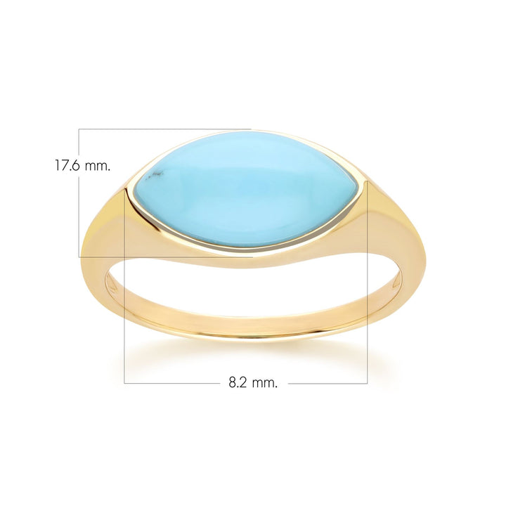 Classic Marquise Turquoise Ring in 9ct Yellow Gold