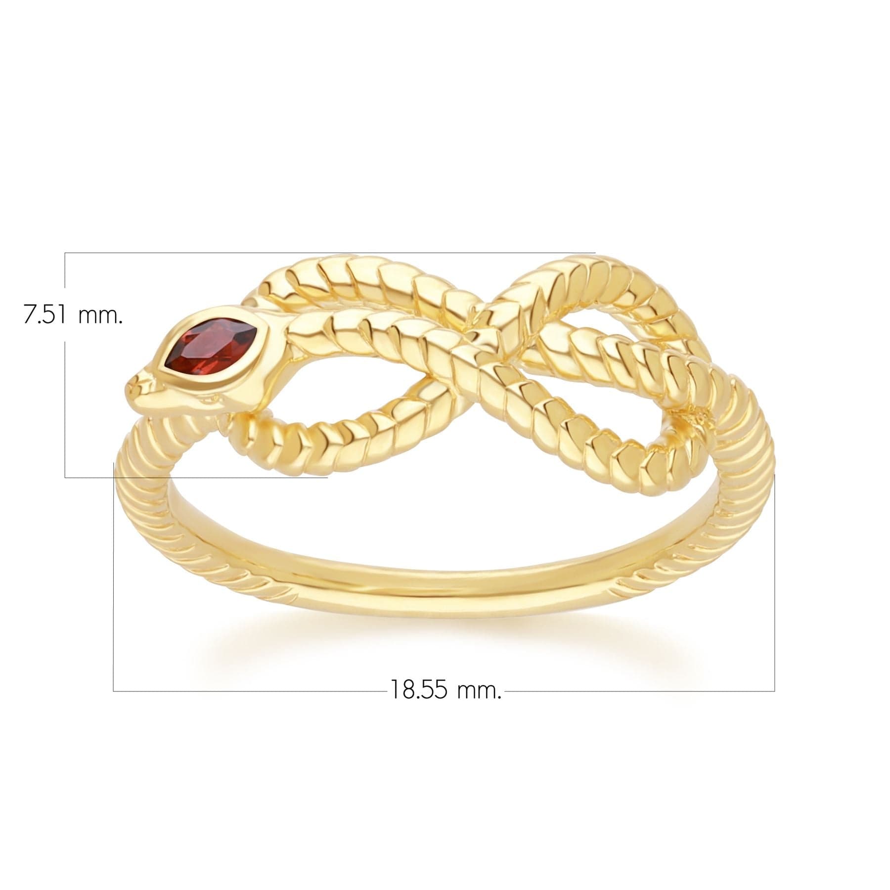 253R723501925 ECFEW™ Garnet Winding Snake Ring in Gold Plated Sterling Silver