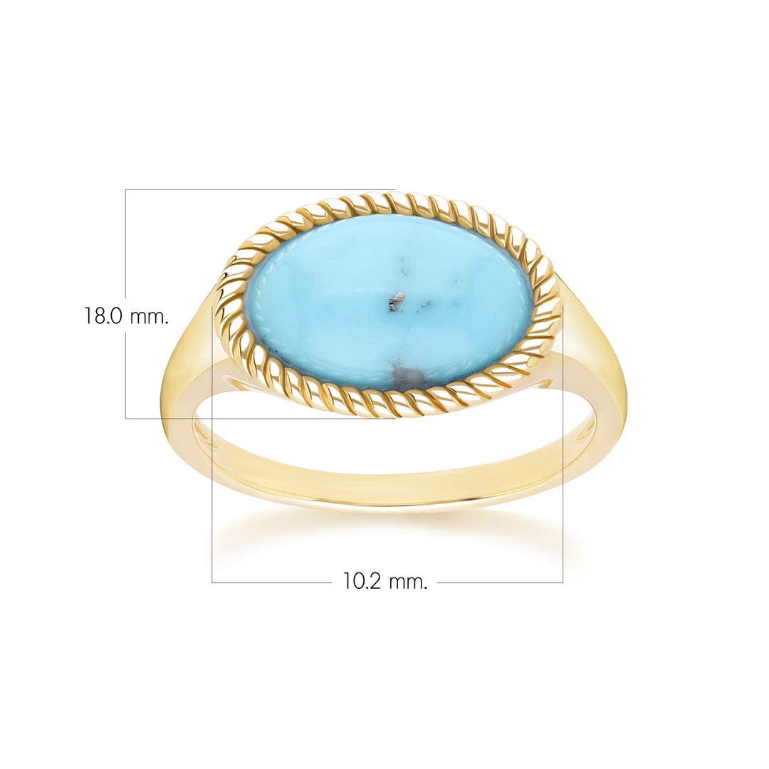 Classic Oval Turquoise Ring in 9ct Yellow Gold