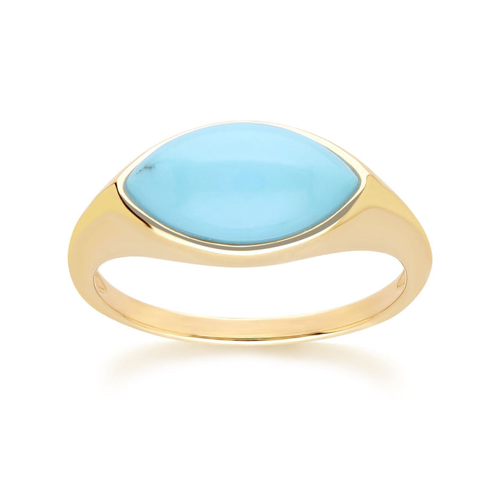 Classic Marquise Turquoise Ring in 9ct Yellow Gold