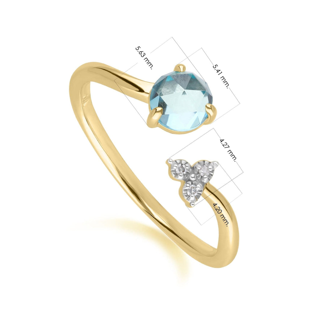 135R2057019 Classic Light Swiss Blue Topaz Open Ring in 9ct Yellow Gold Dimensions