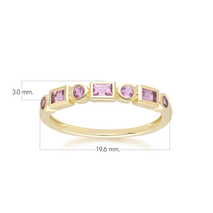 Classic Pink Tourmaline Eternity Ring in 9ct Yellow Gold