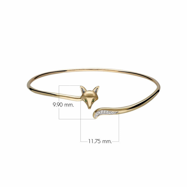 Gardenia Tsavorite Fox Ring In 9ct Yellow Gold