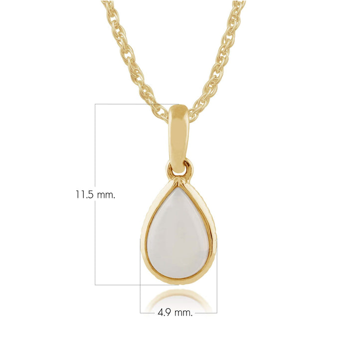 Classic Pear Opal Pendant in 9ct Yellow Gold
