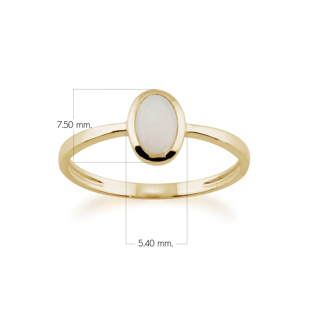 Classic Oval Opal Ring in 9ct Yellow Gold