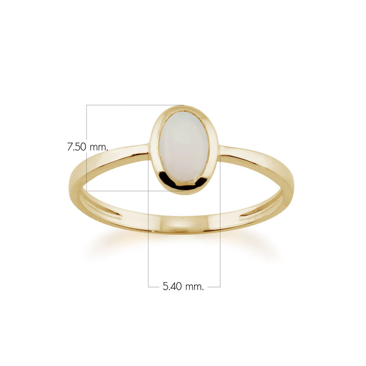 Classic Oval Opal Ring in 9ct Yellow Gold