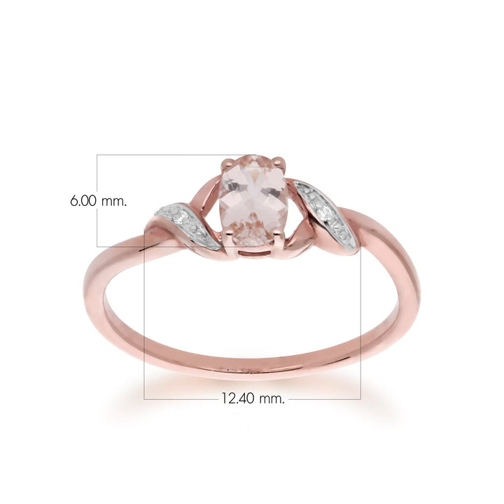 Classic Oval Morganite & Diamond Ring in 9ct Rose Gold