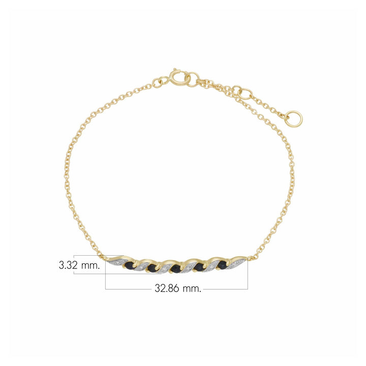 Classic Emerald & Diamond Spiral Bracelet in 9ct Yellow Gold