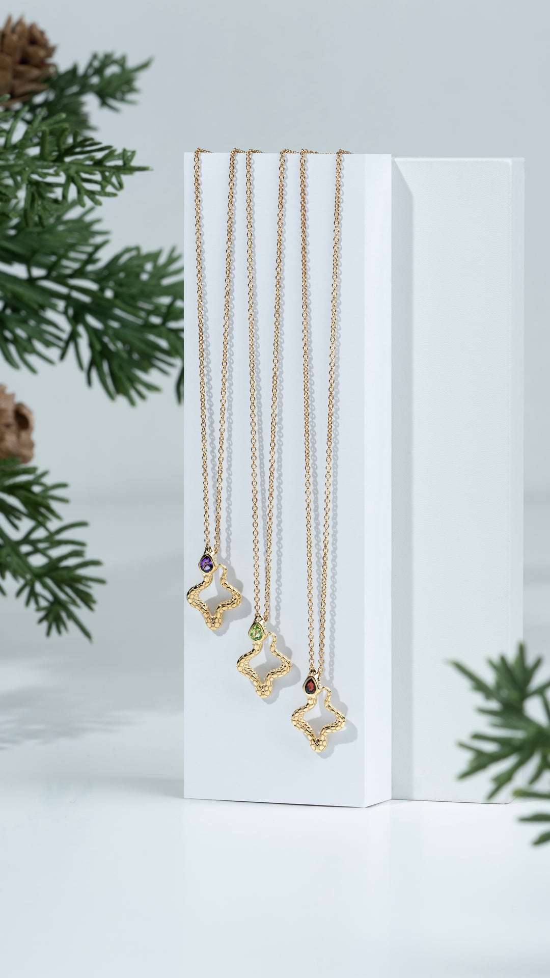 ECFEW™ Amethyst Snake Pendant Necklace in Gold Plated Sterling Silver