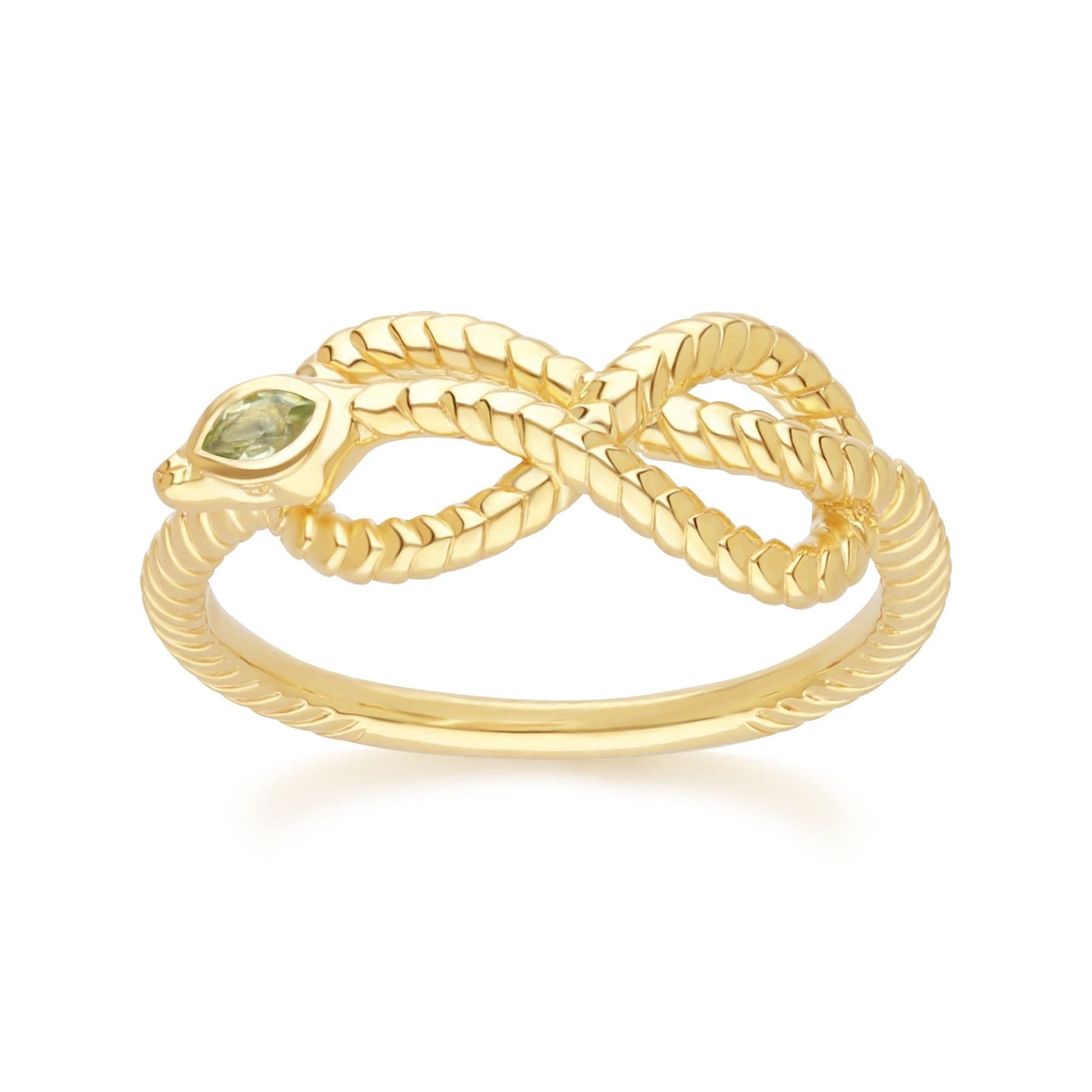 253R723503925 ECFEW™ Peridot Winding Snake Ring in Gold Plated Sterling Silver