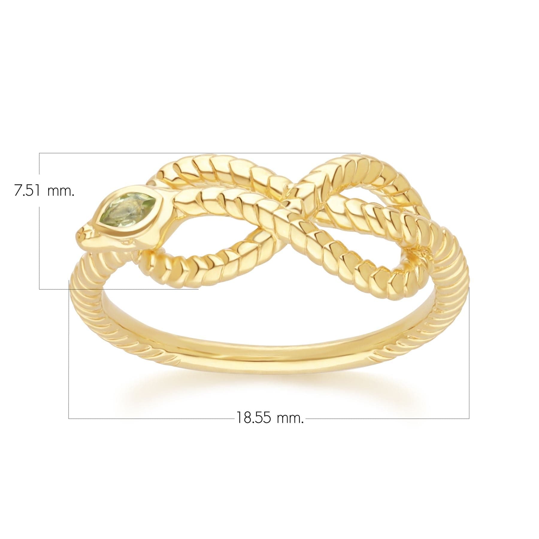 253R723503925 ECFEW™ Peridot Winding Snake Ring in Gold Plated Sterling Silver