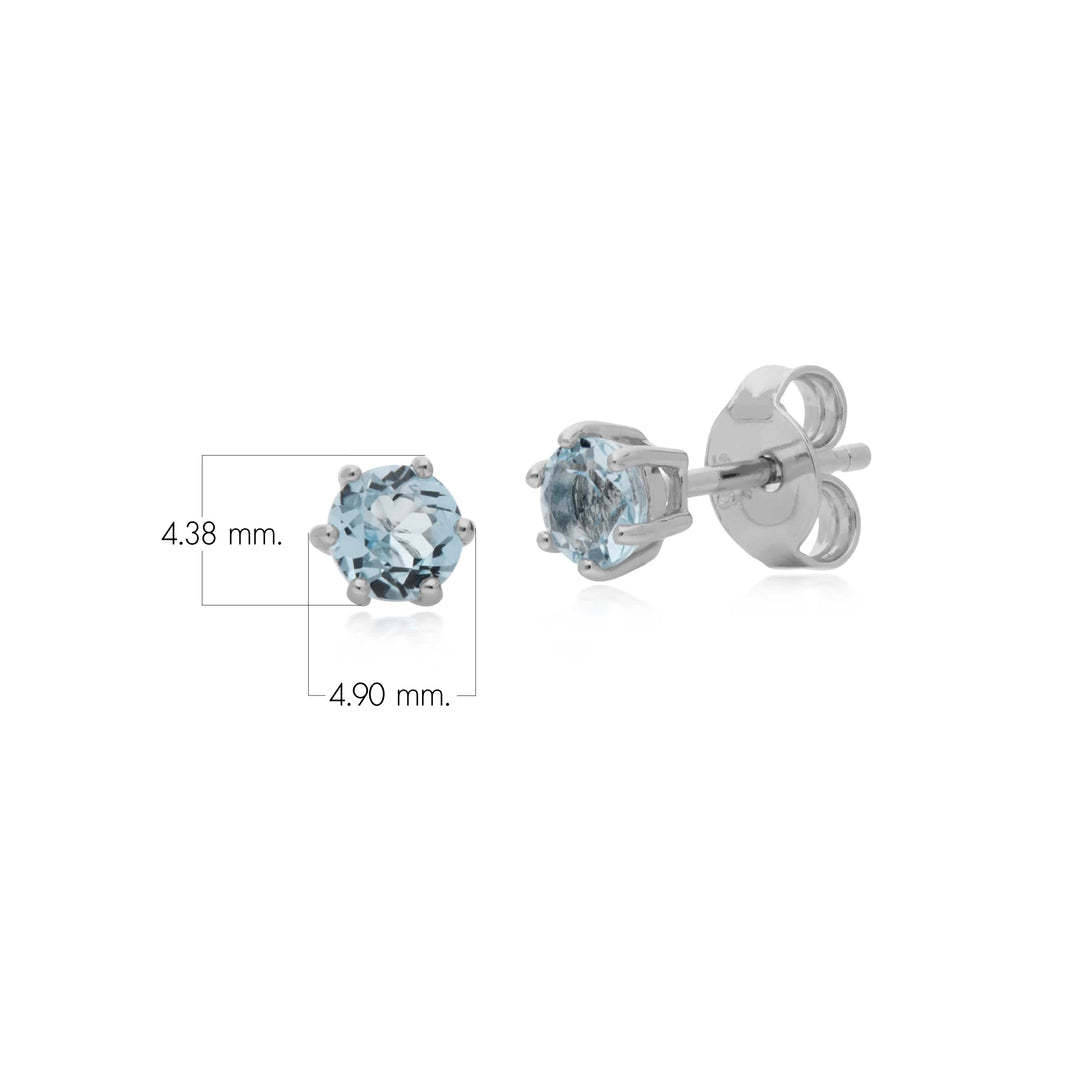 Classic Round Jade Bezel Stud Earrings in 925 Sterling Silver