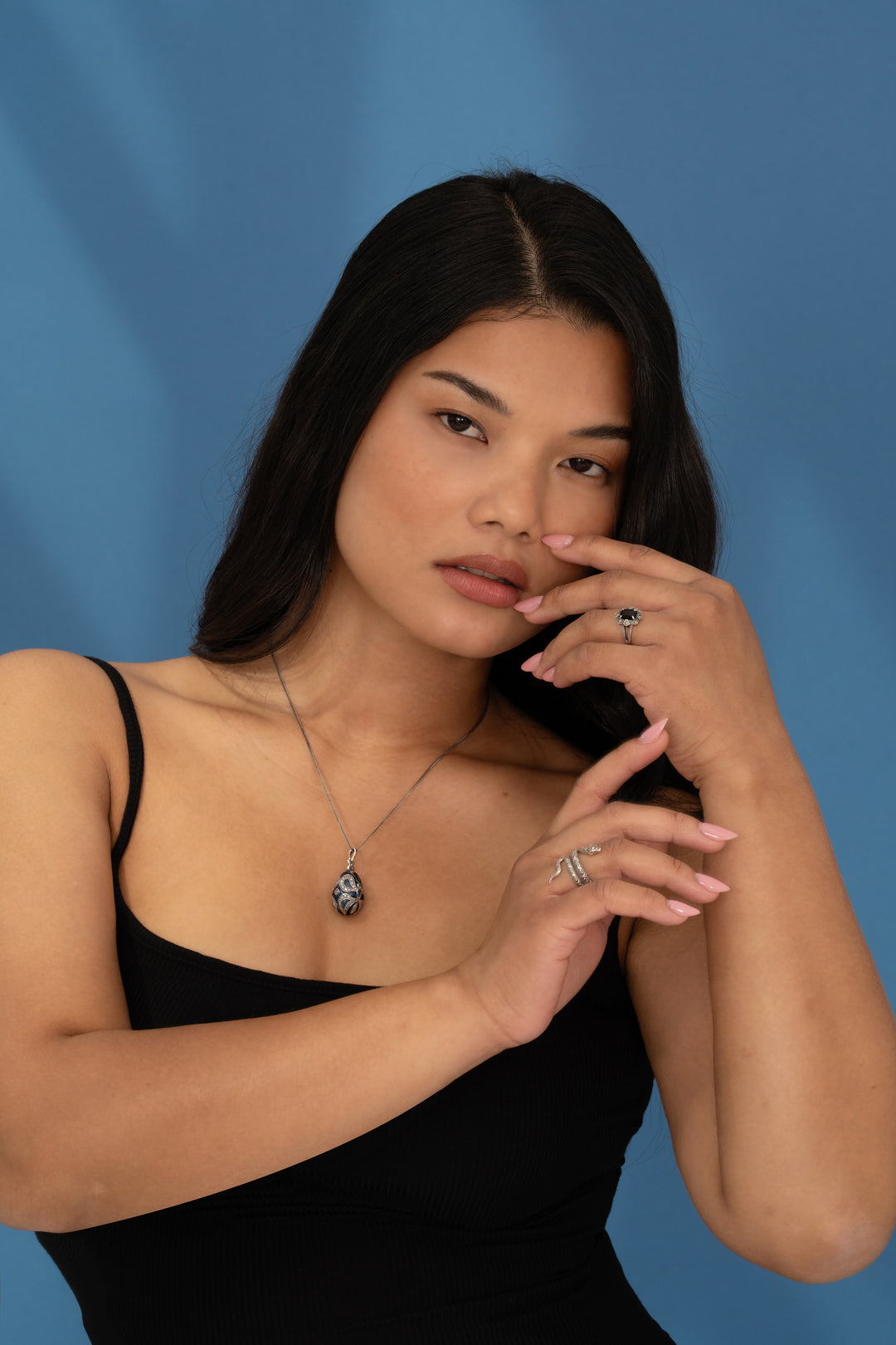 Art Nouveau Style Round Marcasite Snake Statement Ring in 925 Sterling Silver