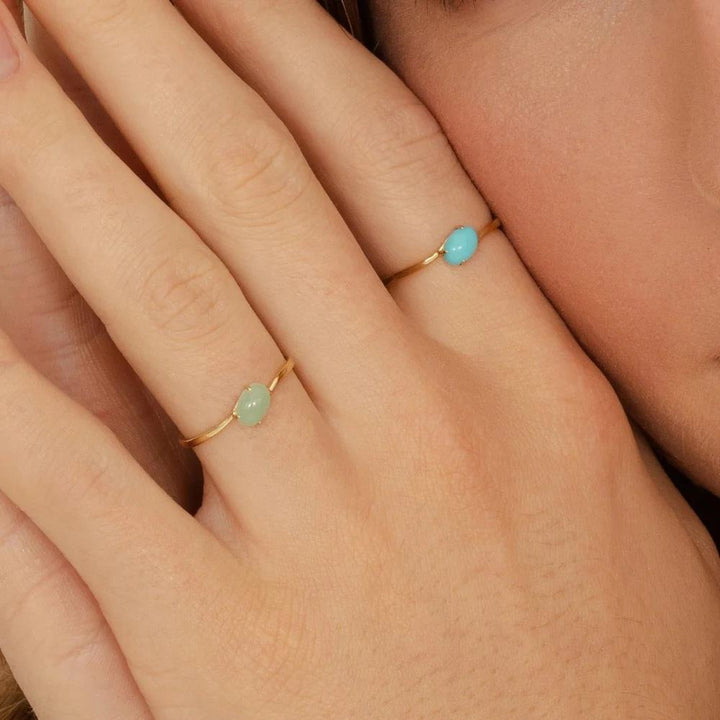 Classic Oval Jade Ring in 9ct Yellow Gold