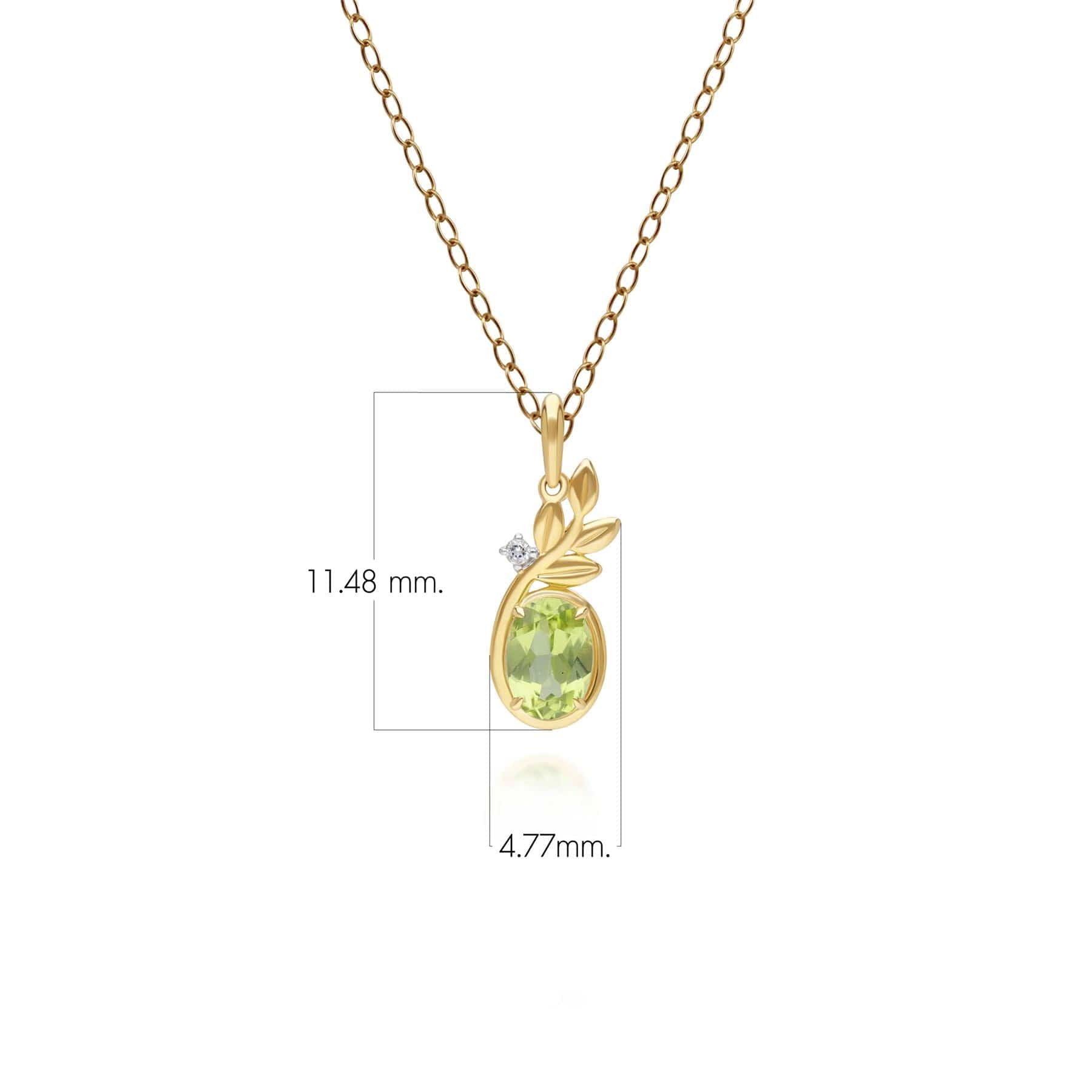 135P2117019 O Leaf Peridot & Topaz Pendant In 9ct Yellow Gold Dimensions