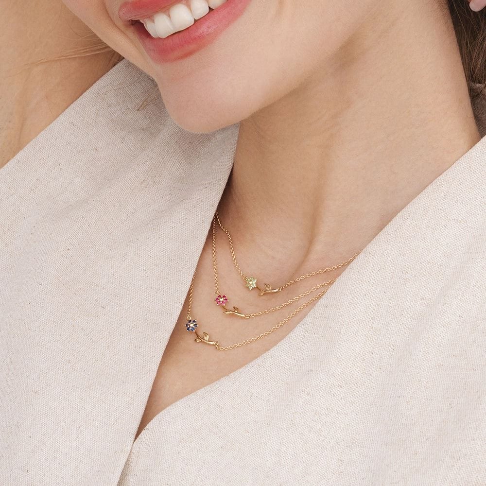 floral-vine-sapphire-necklace-in-9ct-yellow-gold-132n1171019 on Model