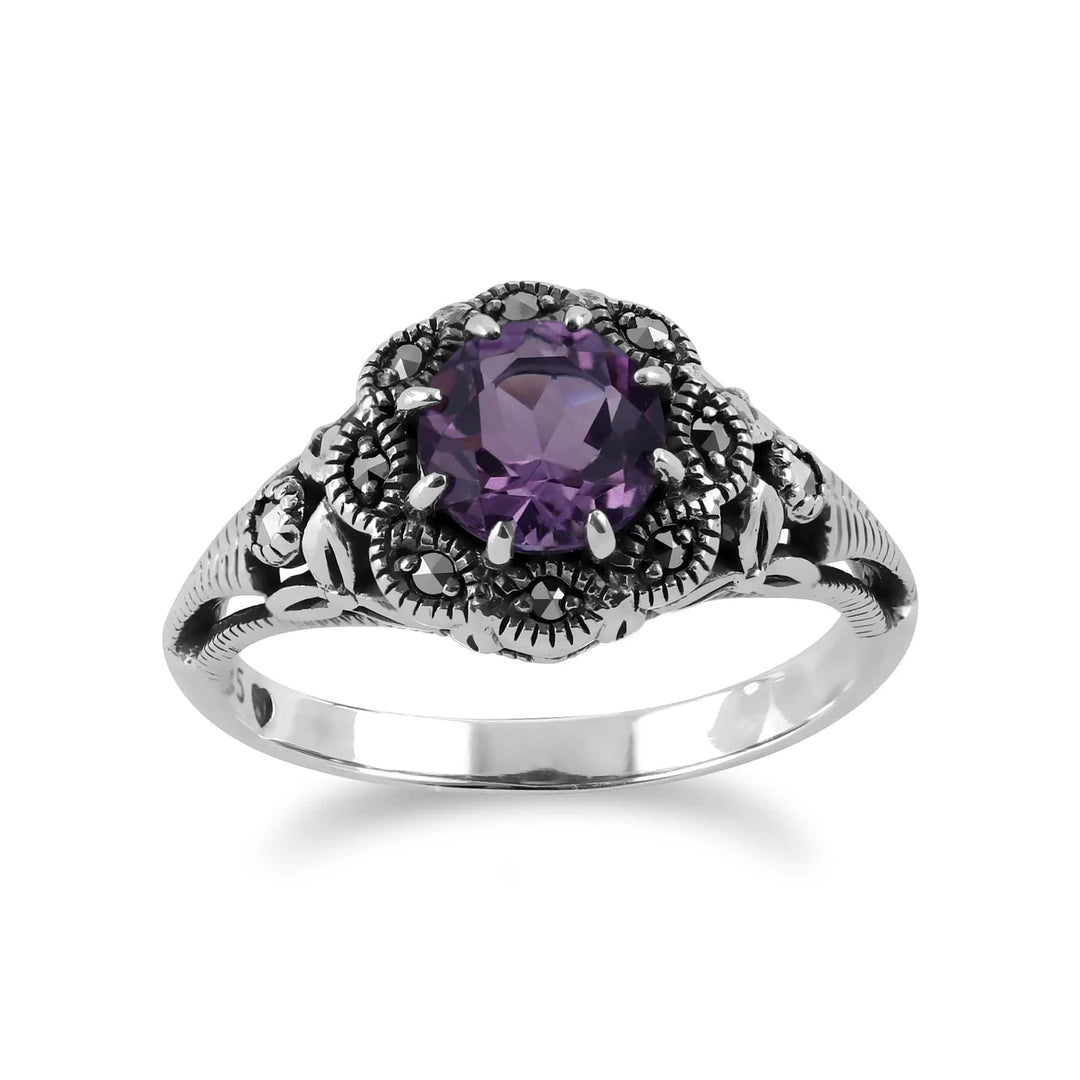 art-nouveau-style-round-amethyst-marcasite-floral-ring-in-sterling-silver-214r524702925