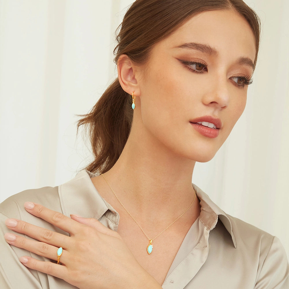 Irregular_Marquise_Turquoise_and_topaz_drop_earrings_ring_and_pendant_necklace_in_gold_plated_sterling_silver