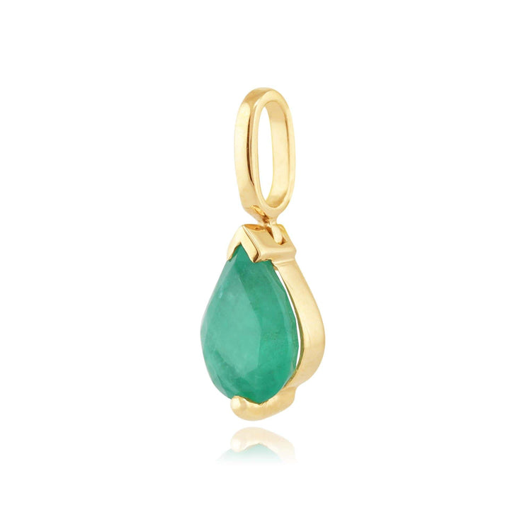 27021 Classic Pear Emerald Pendant in 9ct Yellow Gold 2