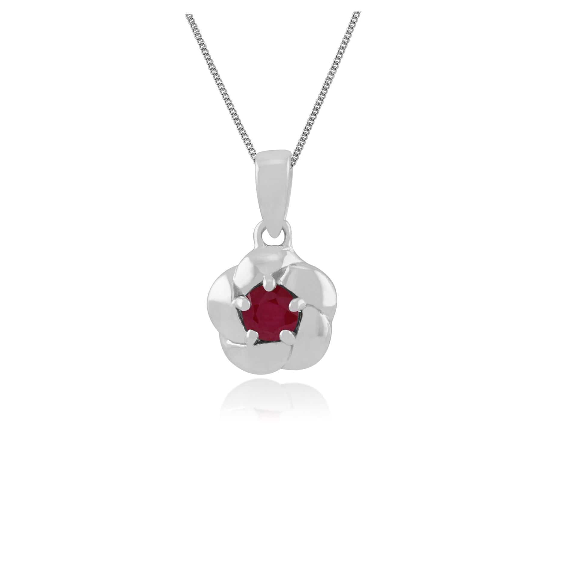 Ruby Plaited Necklace In 9ct White Gold Image 1