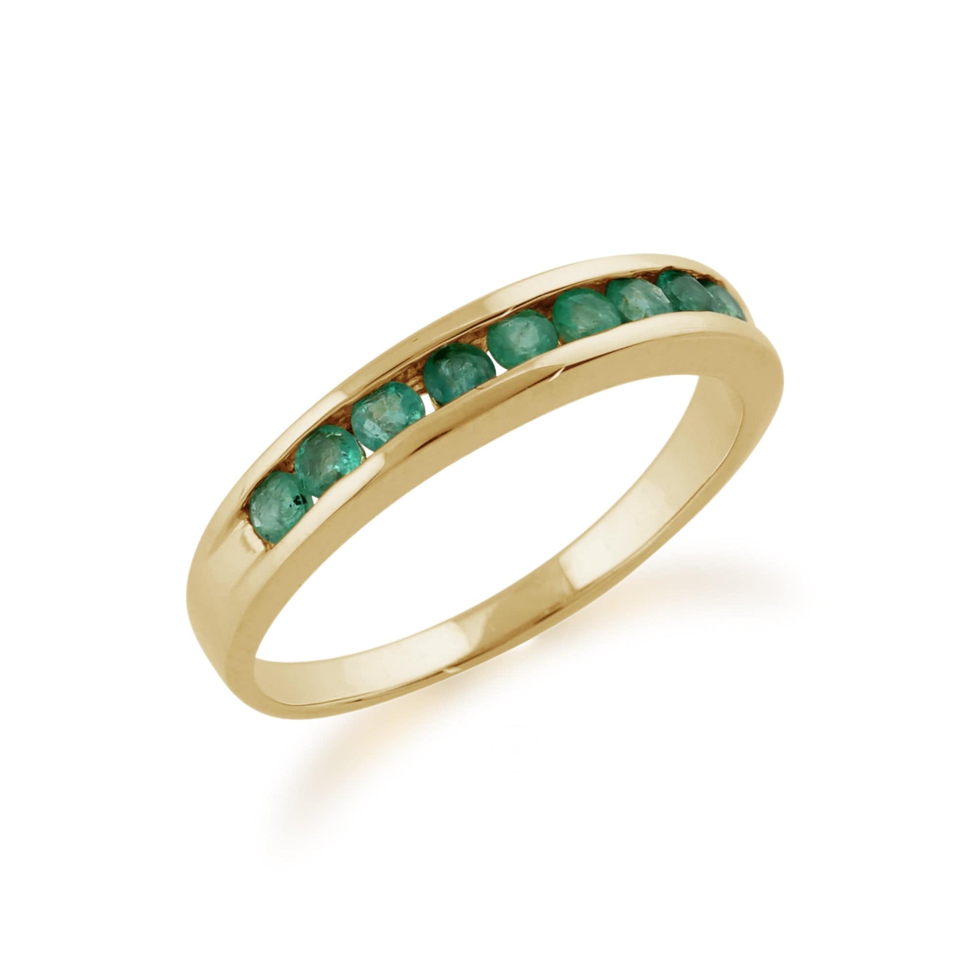 Channel Set 0.44ct Round Emerald Ring in 9ct Yellow Gold 108R2496149 Side