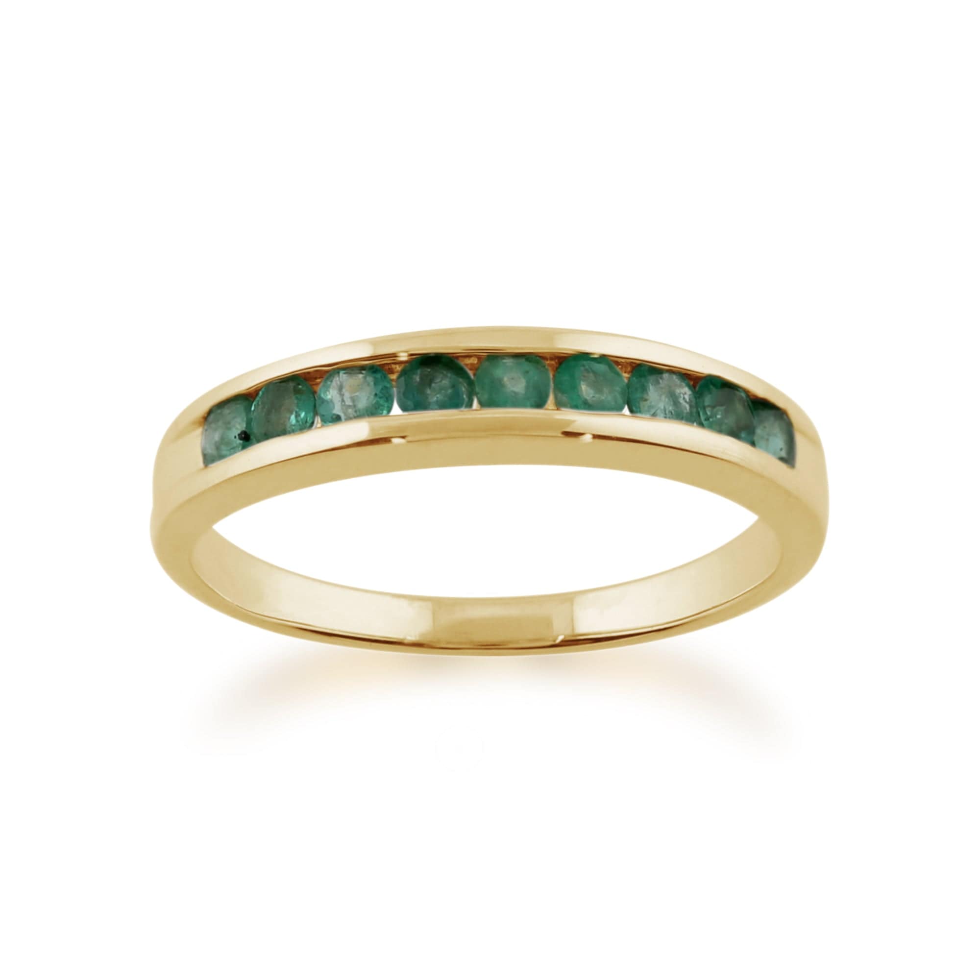 Channel Set 0.44ct Round Emerald Ring in 9ct Yellow Gold 108R2496149 