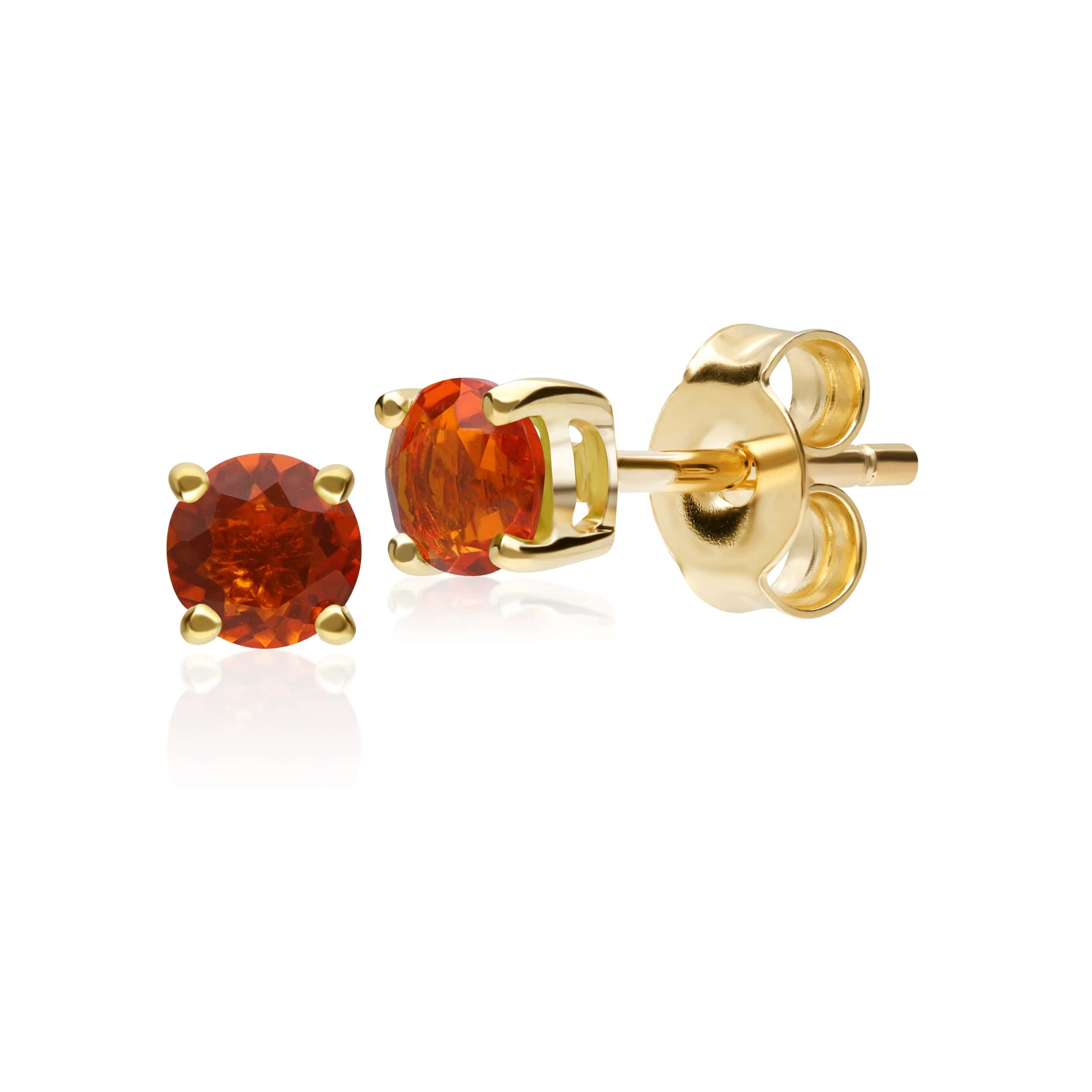 11561 Classic Round Fire Opal Stud Earrings in 9ct Yellow Gold 3.5mm 1