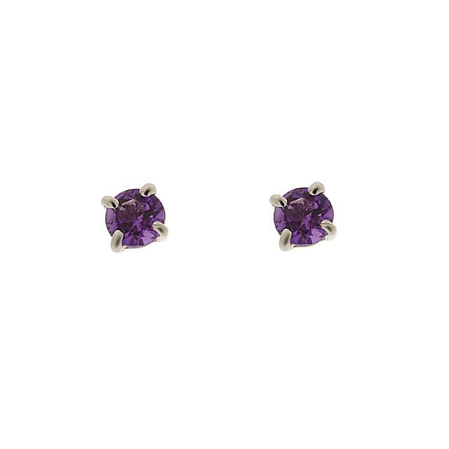 9ct White Gold Amethyst Stud Earrings with Detachable Diamond Halo Ear Jacket in 9ct Yellow Gold - Gemondo