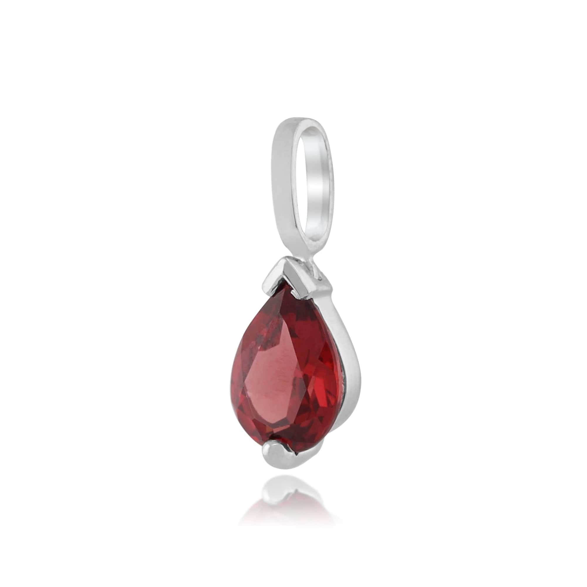 25667 Classic Pear Garnet Pendant in 9ct White Gold 2