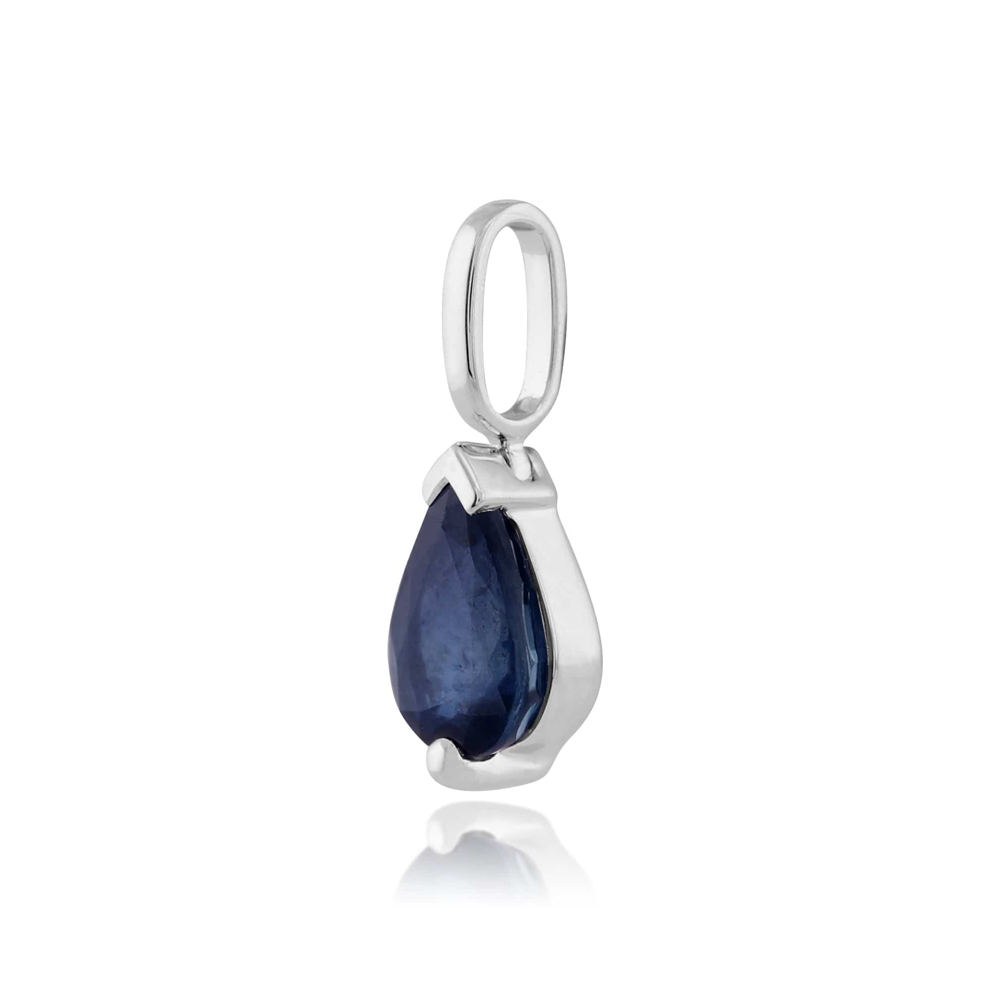 117P0023109 Classic Pear Blue Sapphire Pendant in 9ct White Gold 2