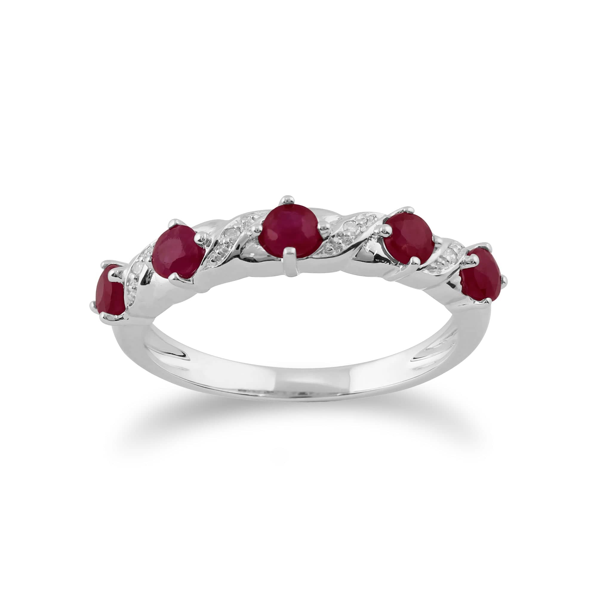 Ring Eternity Rond Ruby Diamond White Gold