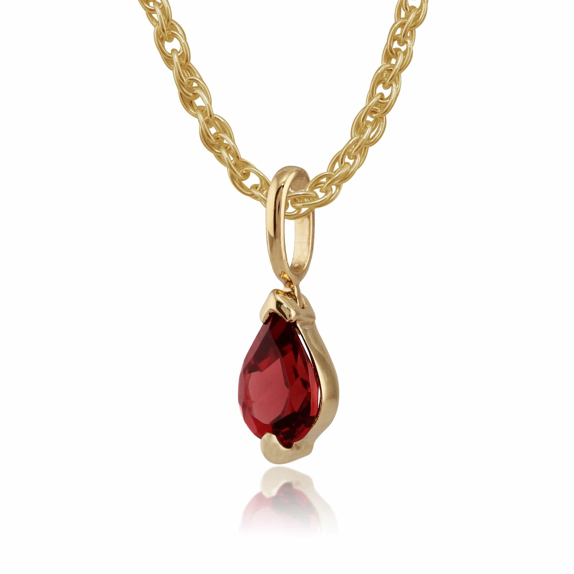 22545 Classic Pear Garnet Pendant in 9ct Yellow Gold 2