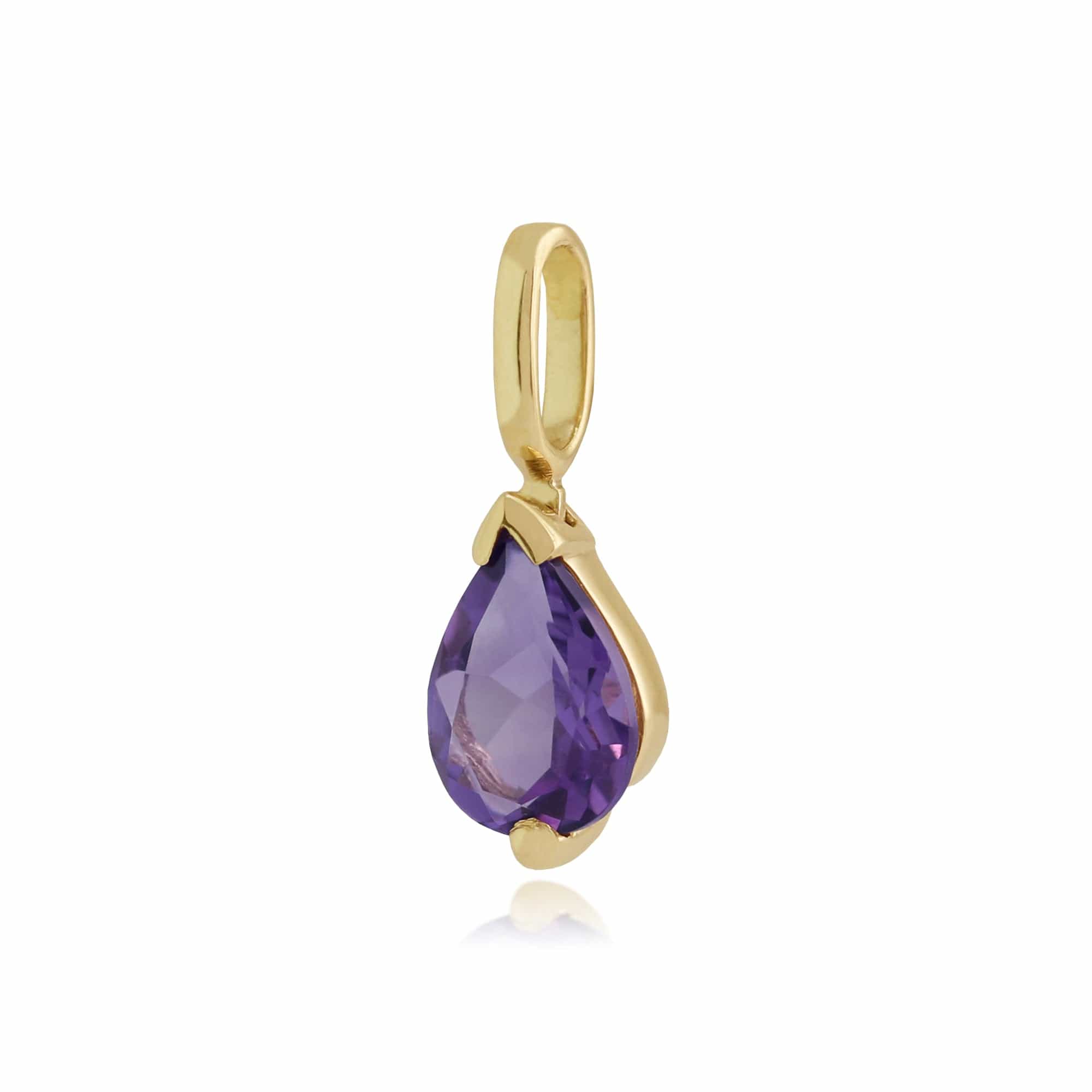 22732 Classic Pear Amethyst Pendant in 9ct Yellow Gold 2
