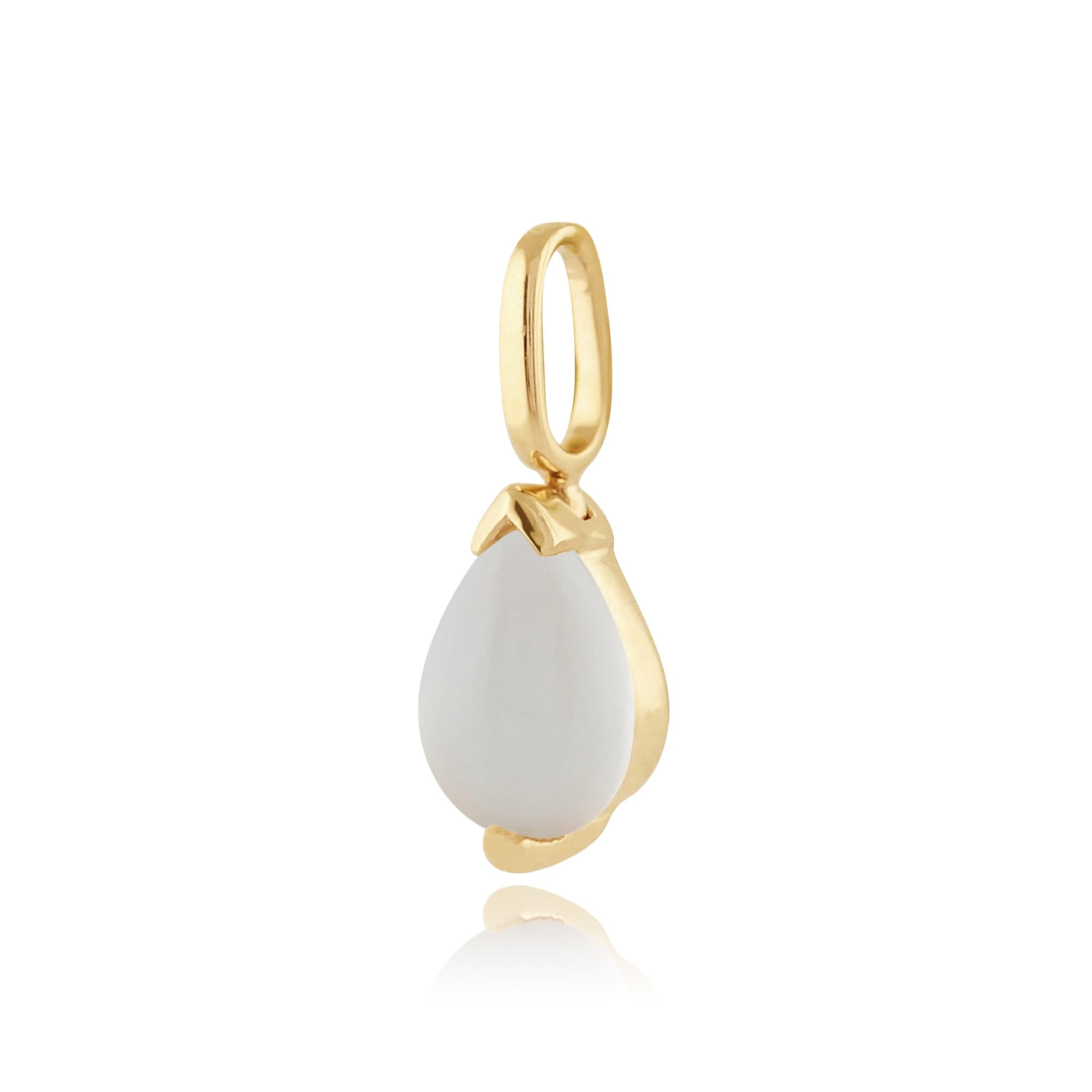 123P0117219 Classic Pear Moonstone Pendant in 9ct Yellow Gold 2