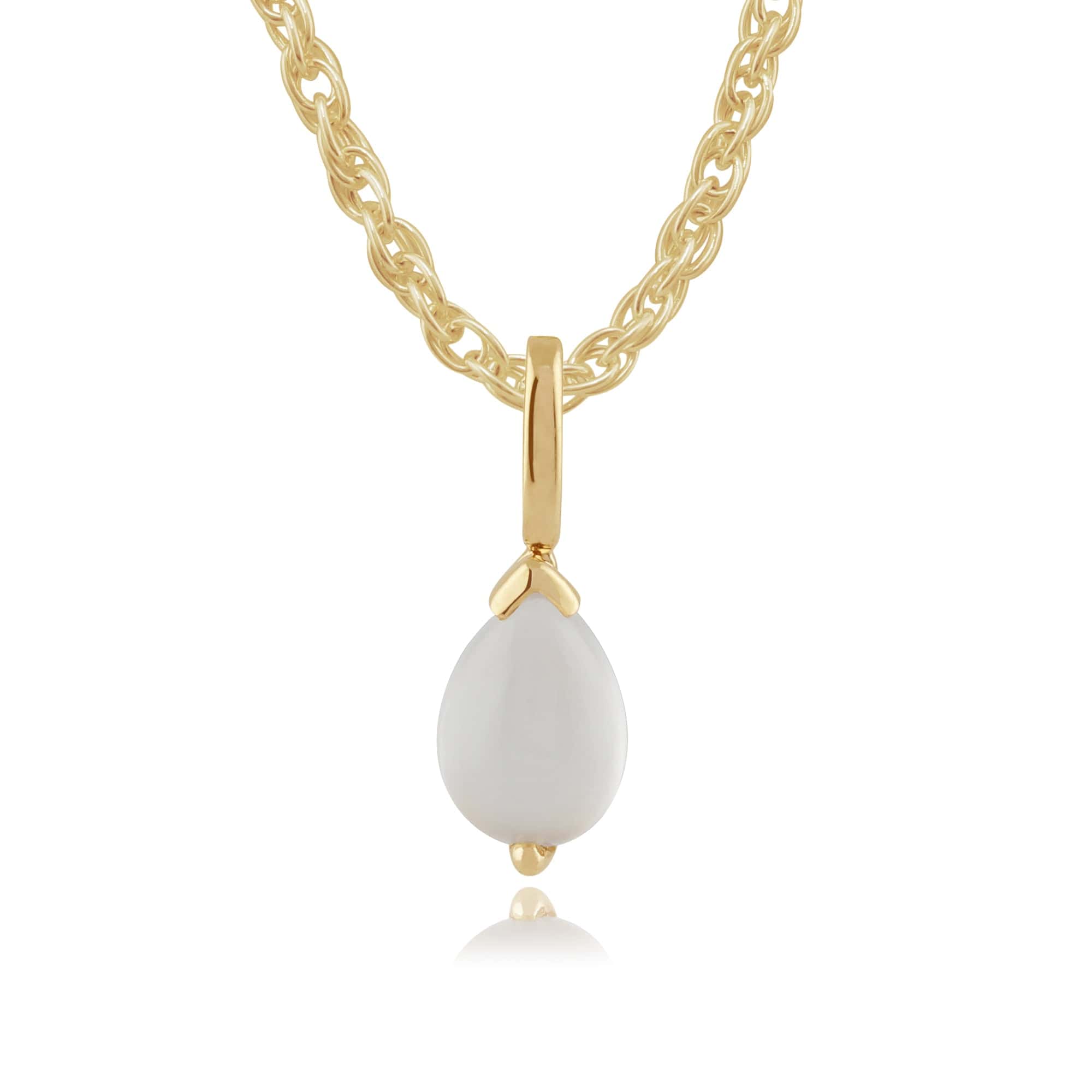 Classic Pear Moonstone Pendant in 9ct Yellow Gold - Gemondo