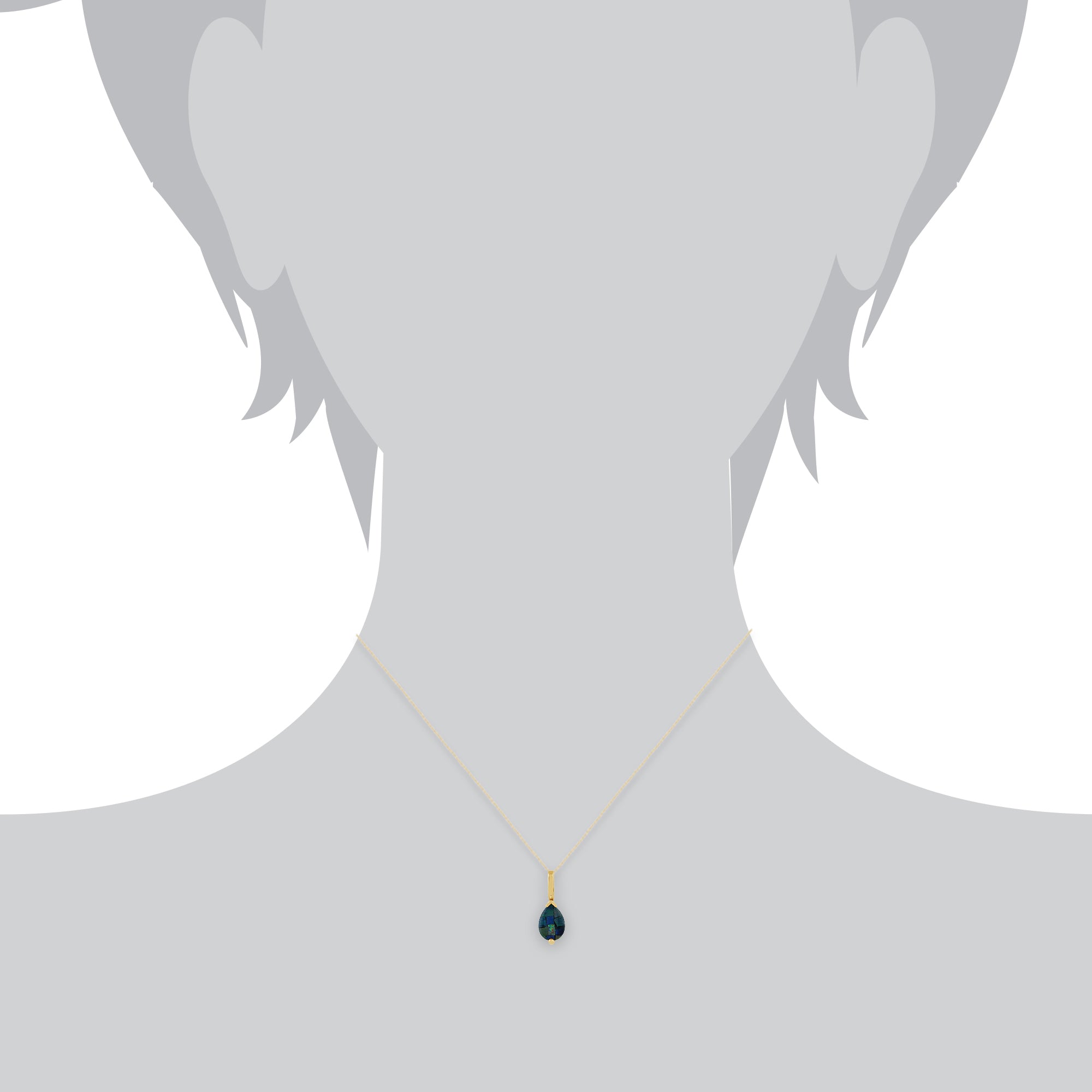 123E0606179-123P0117249 Classic Pear Triplet Opal Single Stone Stud Earrings & Pendant Set in 9ct Yellow Gold 6