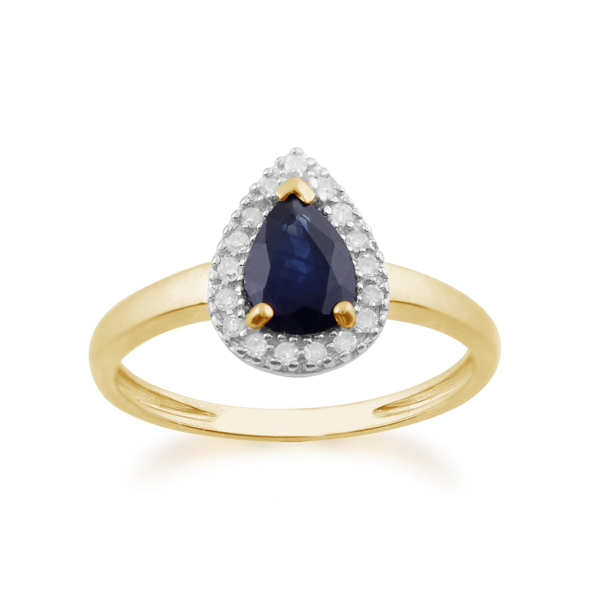 Classic Sapphire & Diamond Halo Pendant & Ring Set Image 3