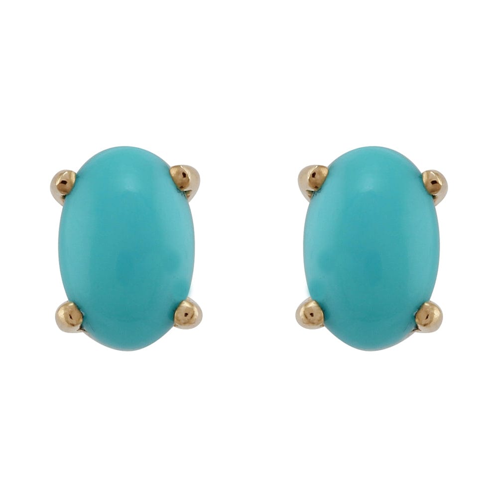 Classic Oval Turquoise Stud Earrings & Pendant Set Image 2