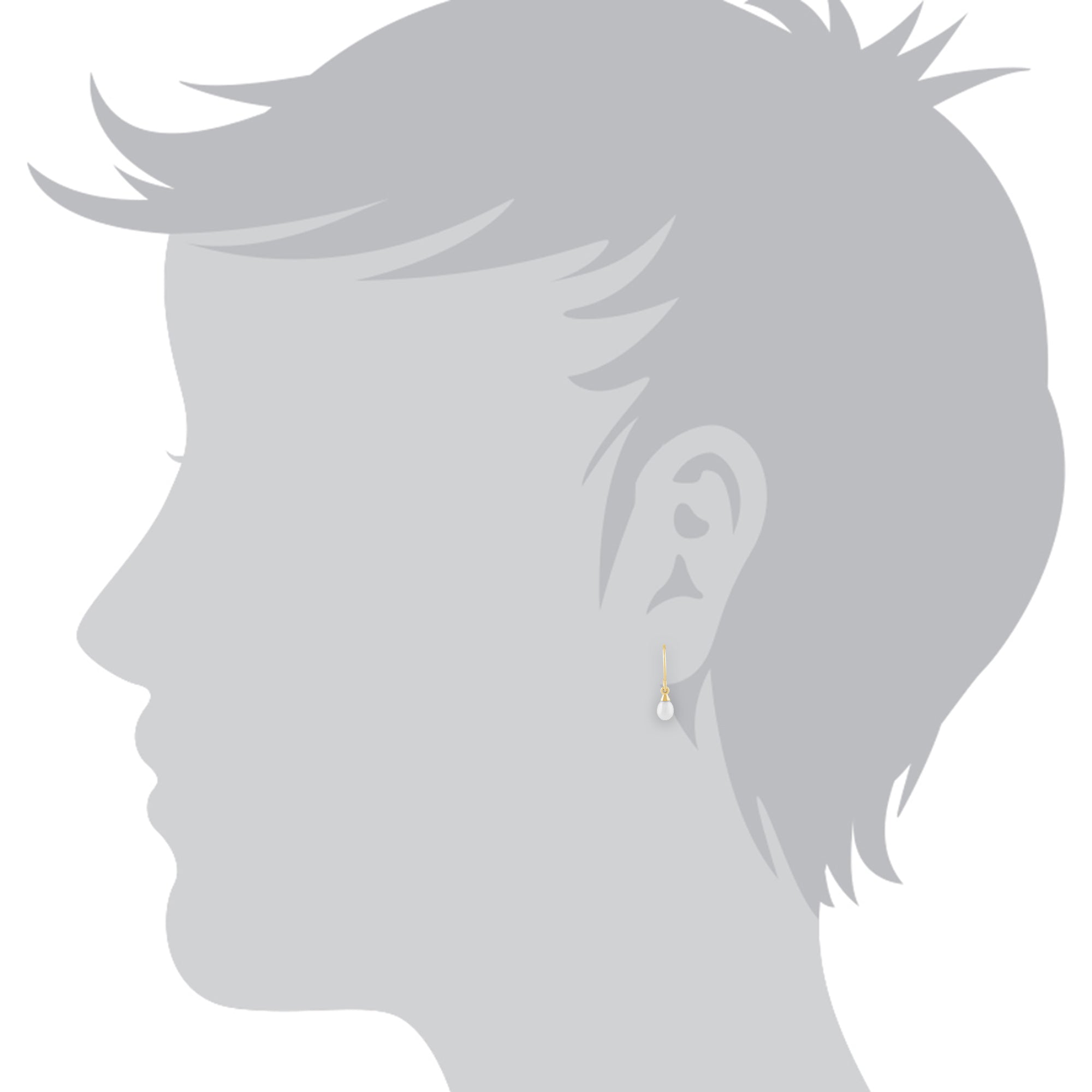 135E1157019 Classic Freshwater Pearl Drop Earrings in 9ct Yellow Gold 3