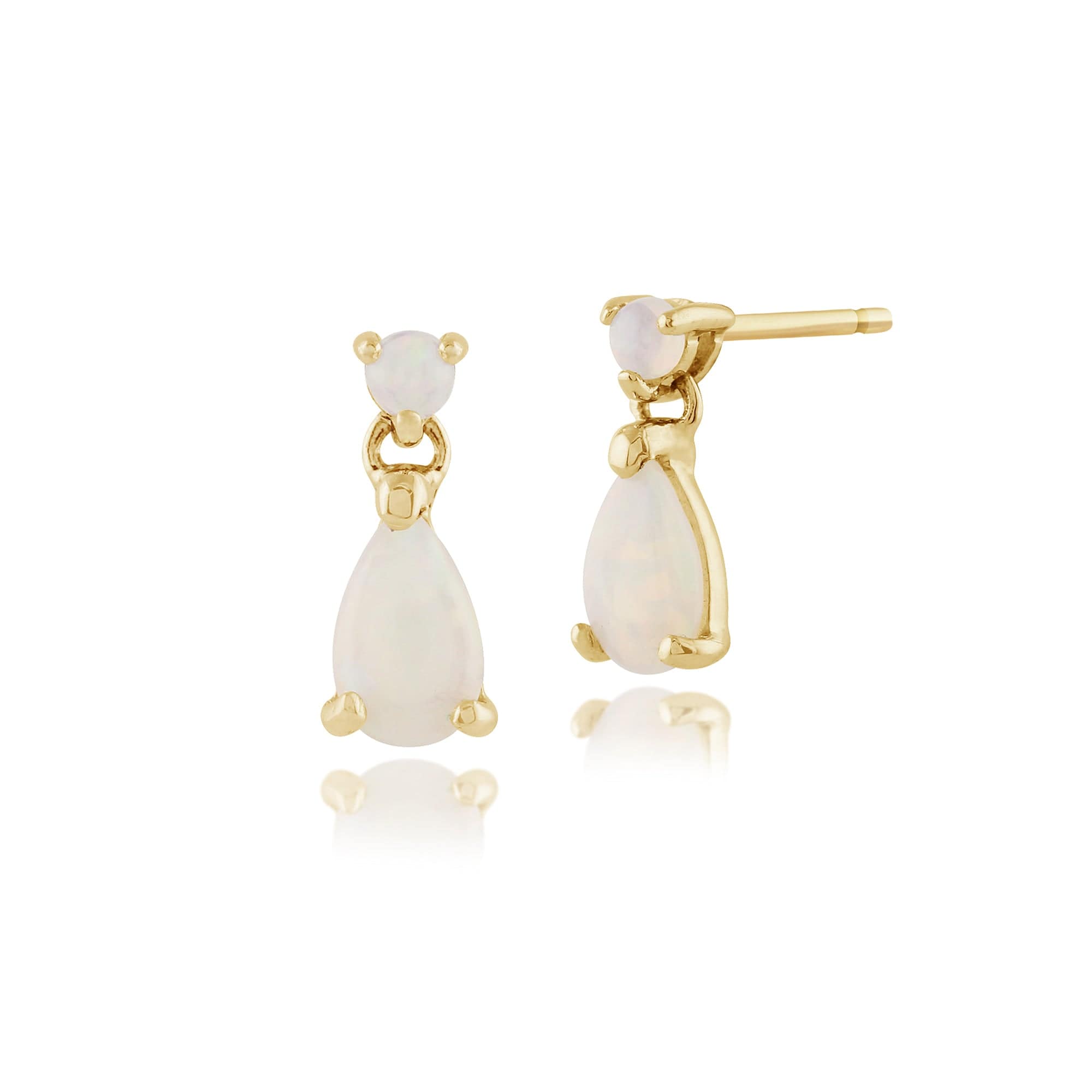 Classic Pear Opal Cabochon Drop Earrings & Pendant Set Image 2