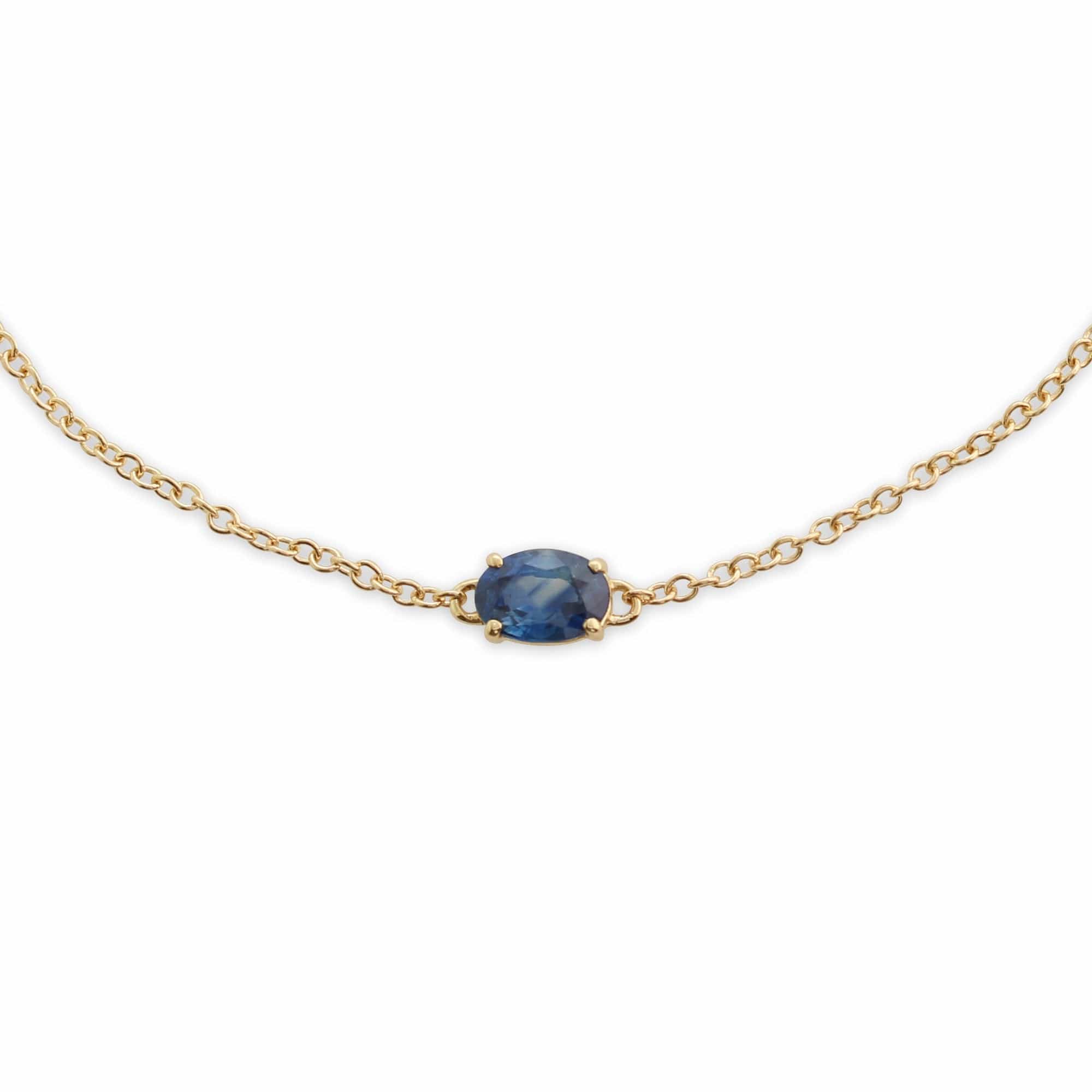 Classic Oval Sapphire Single Stone Bracelet in 9ct Yellow Gold - Gemondo