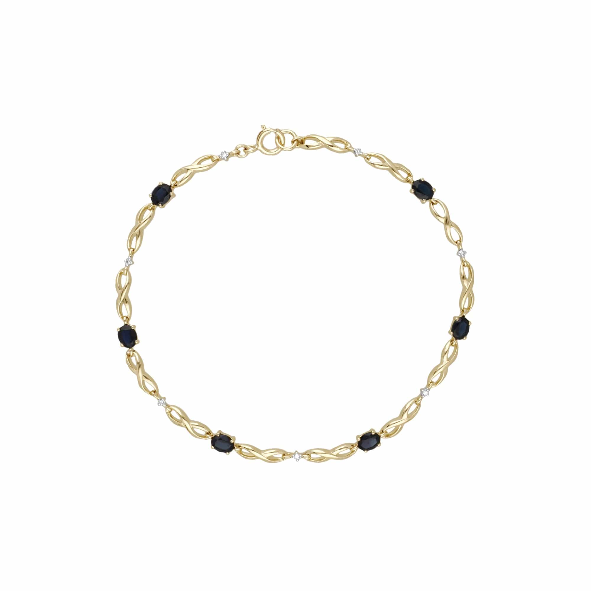 135L0300029 Infinity Luxe Blue Sapphire & Diamond Tennis Bracelet in 9ct Gold 1