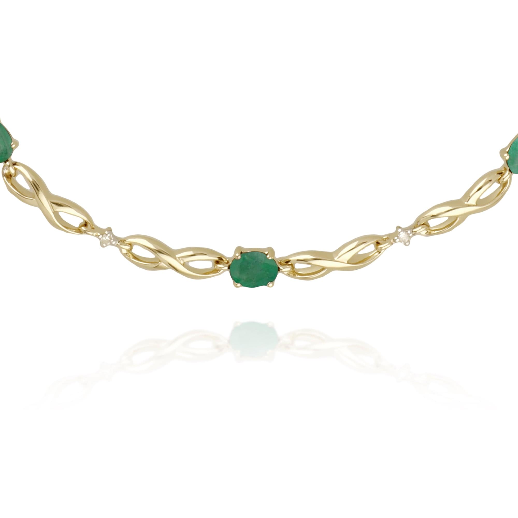 Infinity Luxe Emerald & Diamond Tennis Bracelet in 9ct Gold - Gemondo