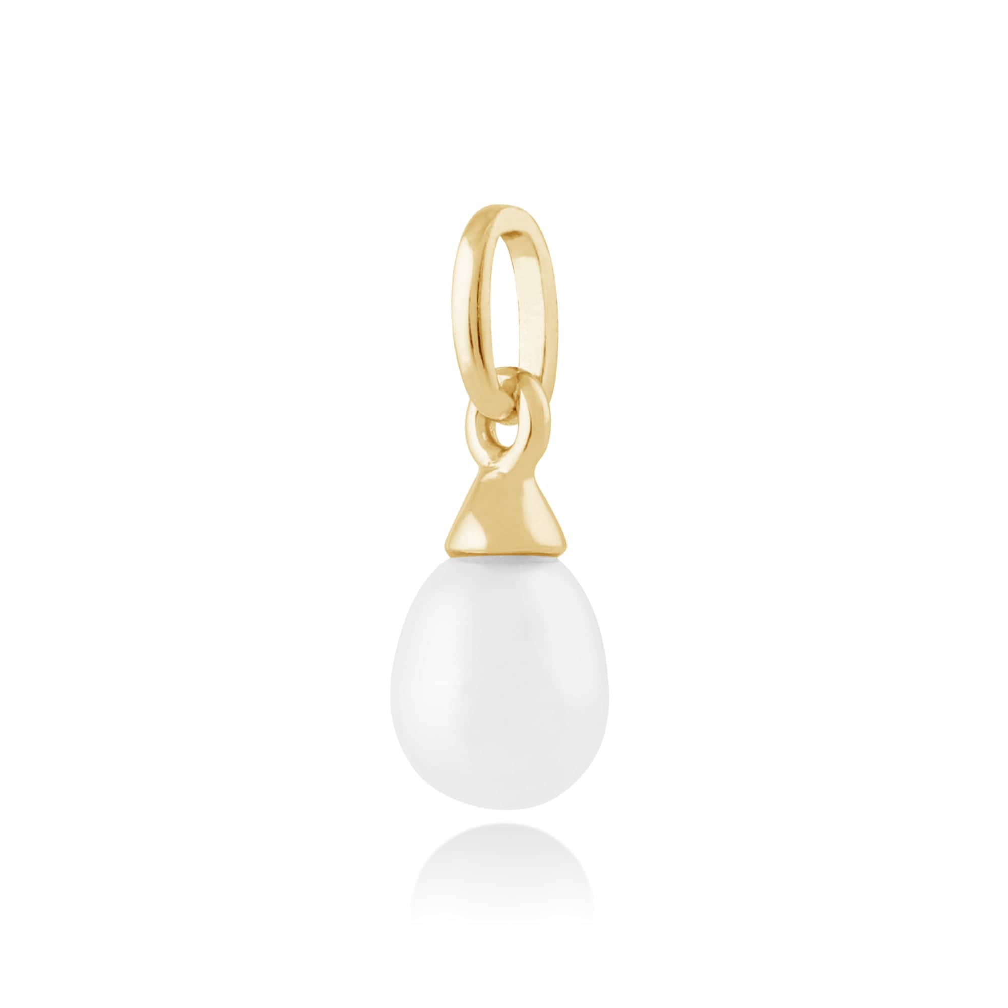 135P1516019 Classic Freshwater Pearl Pendant in 9ct Yellow Gold 2