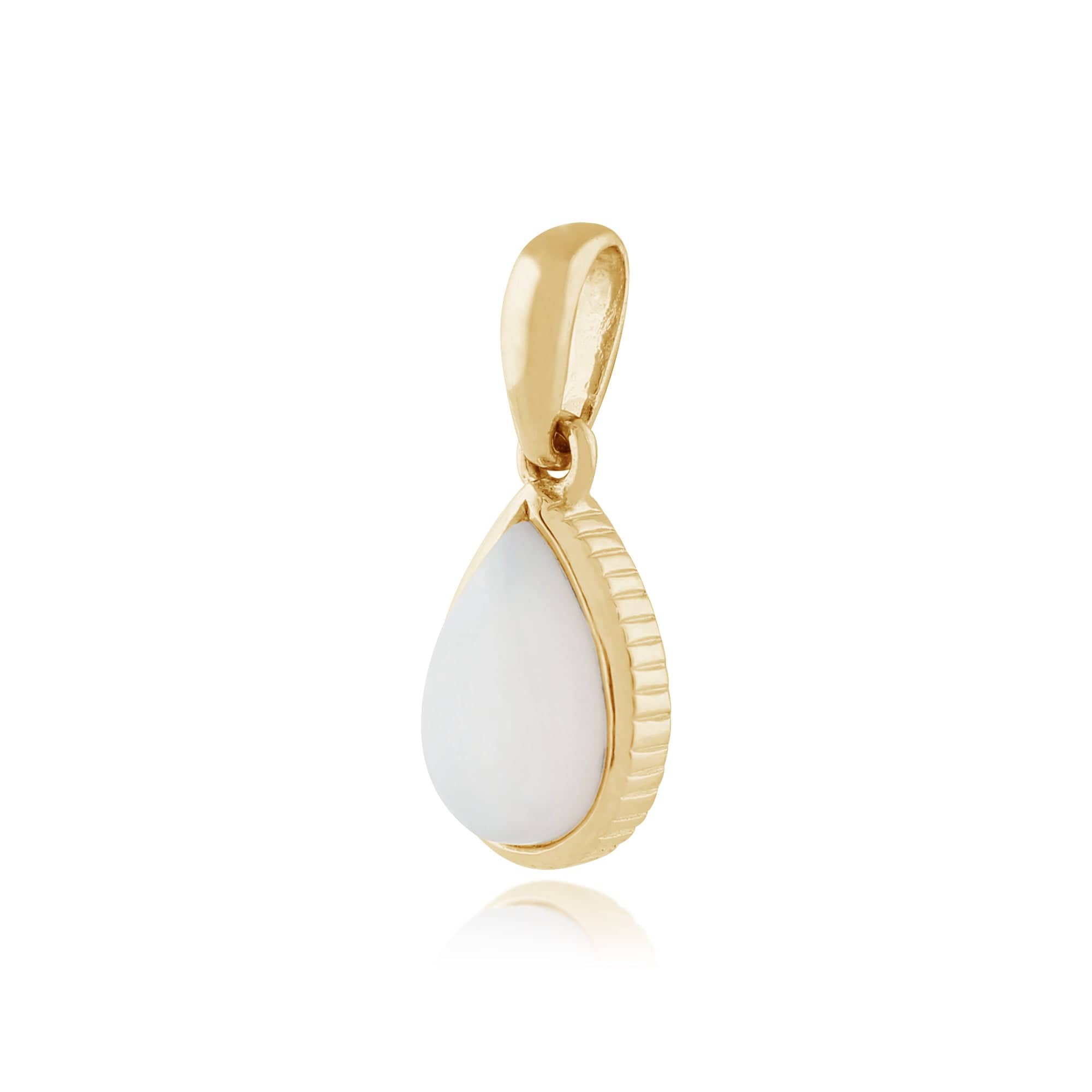 Classic Pear Opal Pendant in 9ct Yellow Gold - Gemondo