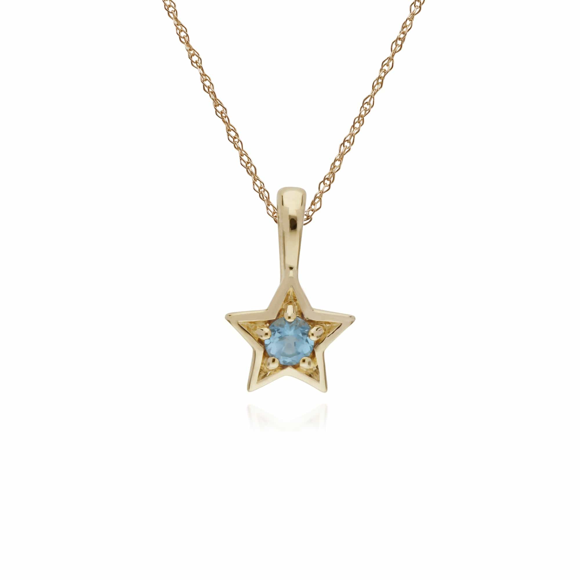 Contemporary Blue Topaz Star Earrings & Necklace Set Image 3