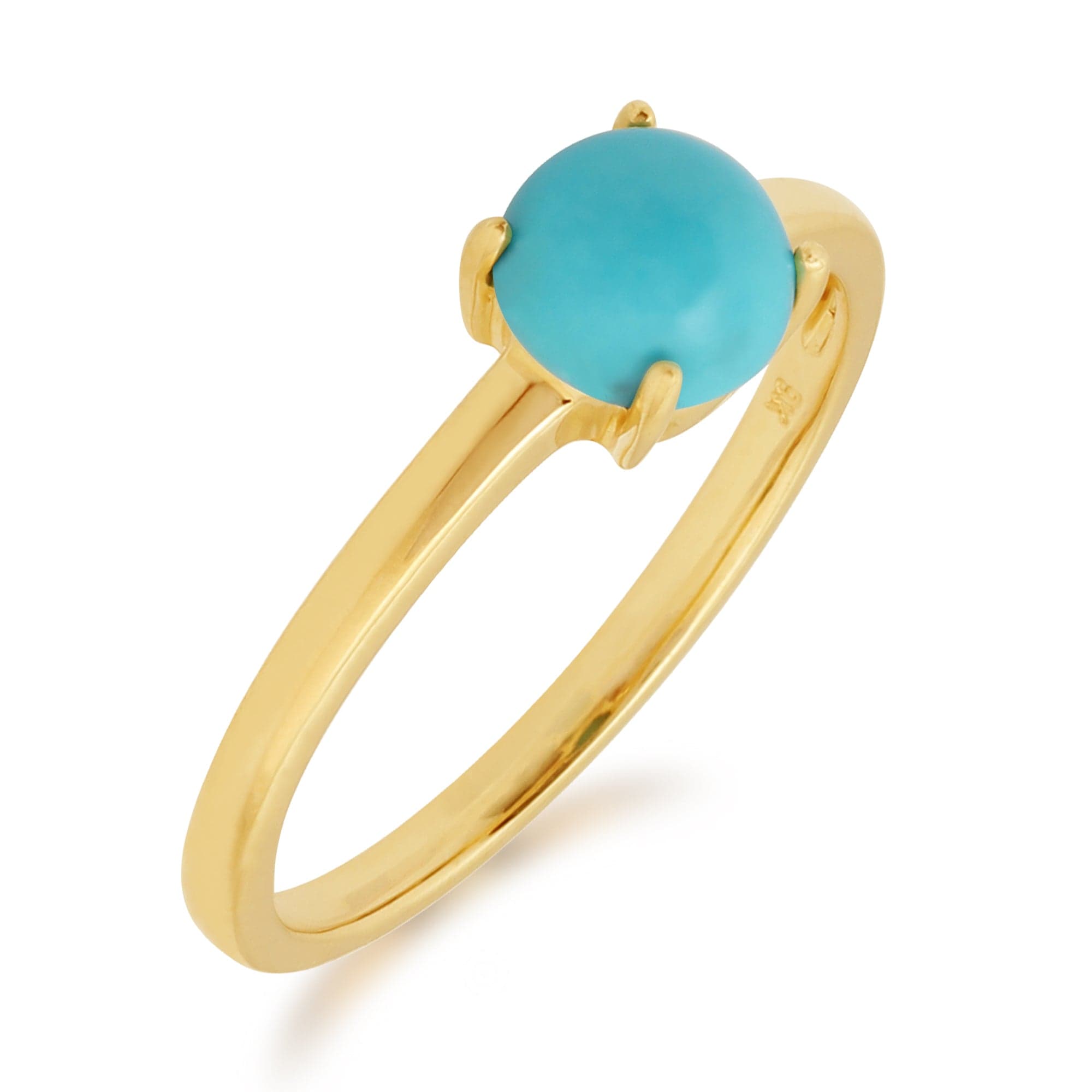135R1170119 Classic Solitaire Turquoise Ring in 9ct Yellow Gold 2