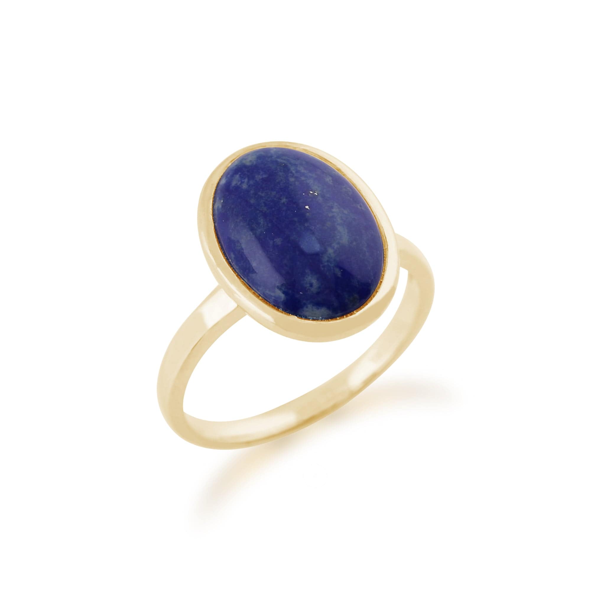 135R1250019 Statement Oval Lapis Lazuli Ring in 9ct Yellow Gold 3