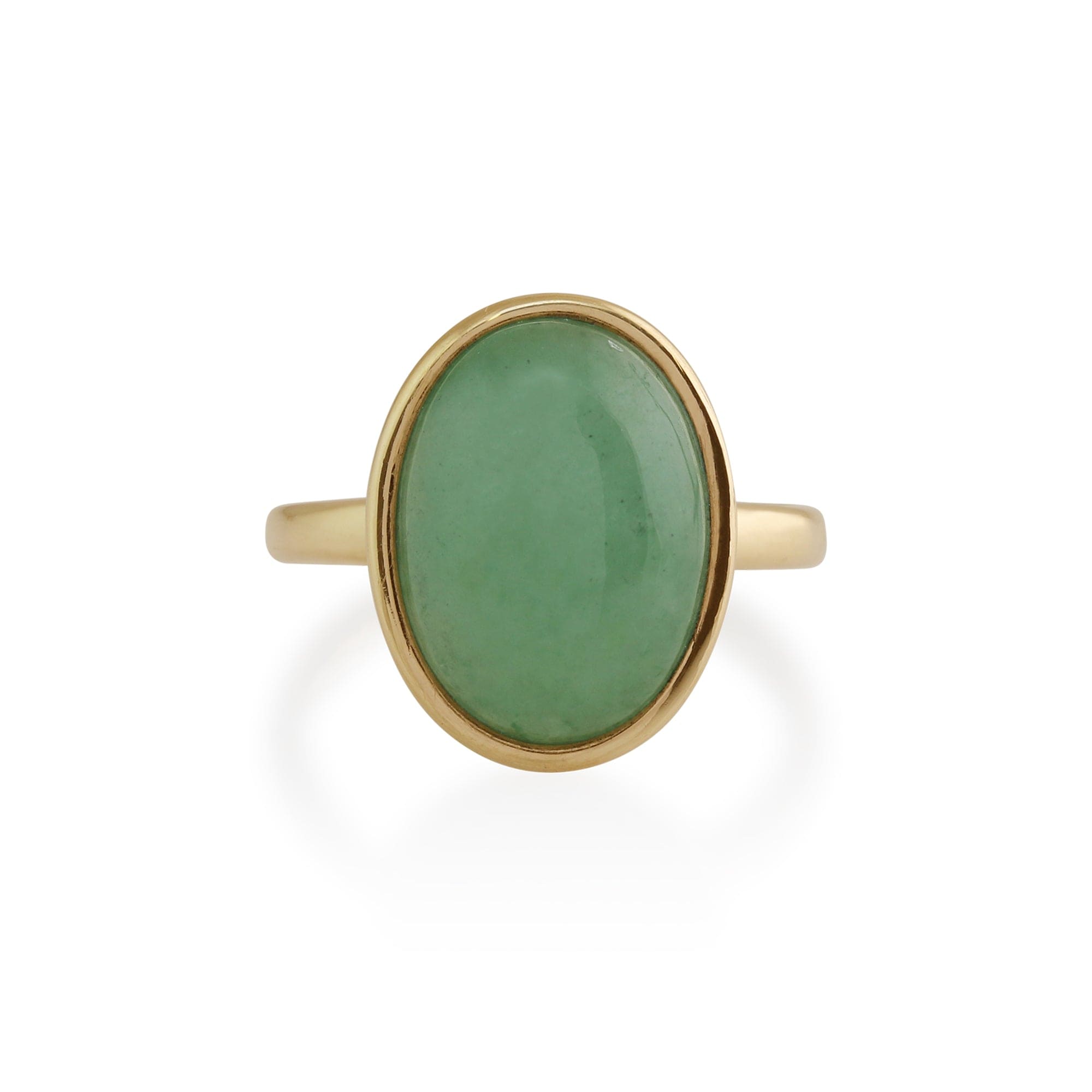 135R1250039 Statement Oval Jade Ring in 9ct Yellow Gold 4